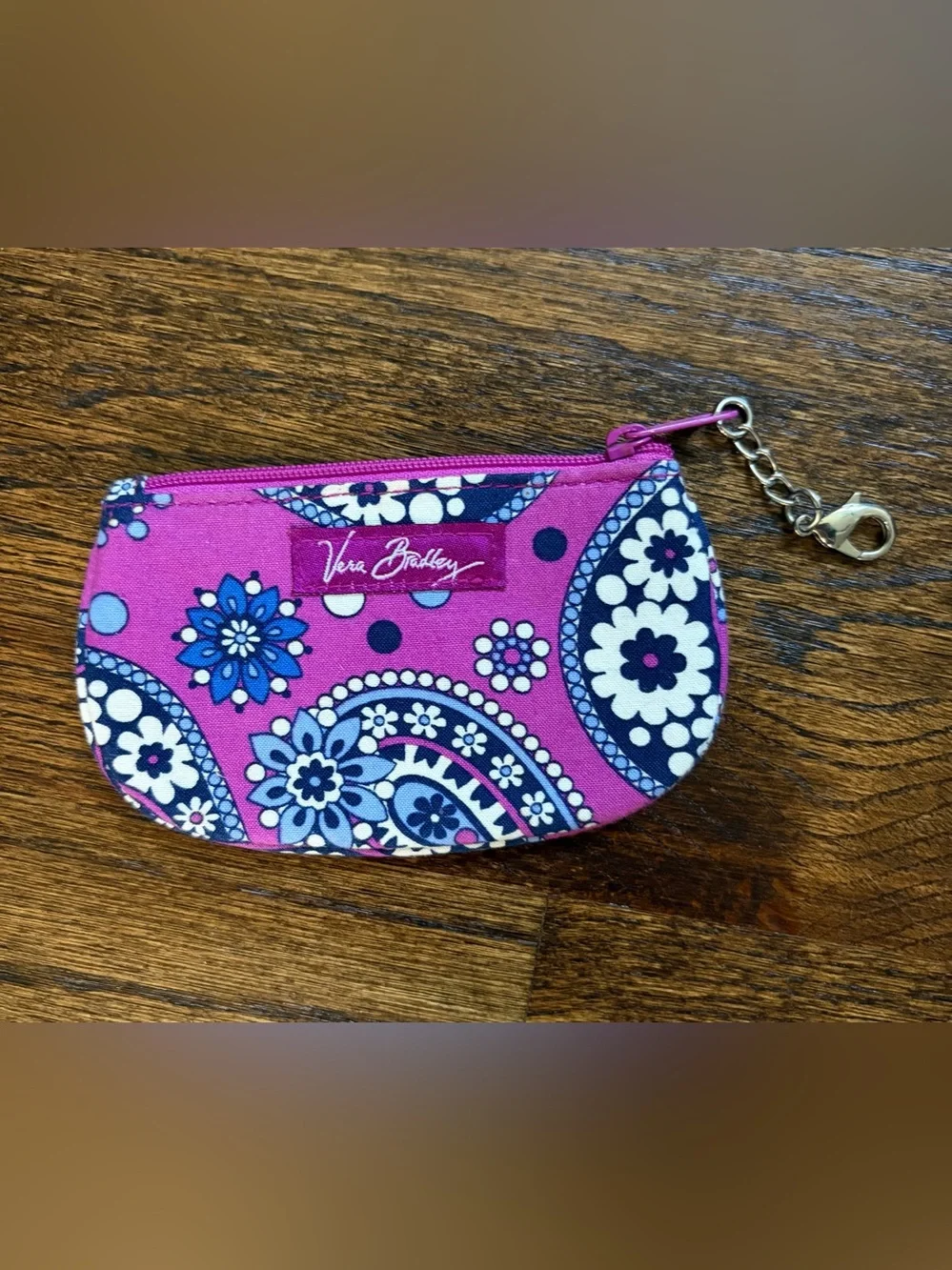 Vera Bradley ID/Coin Purse w/Claw Clasp in Retired Boysenberry